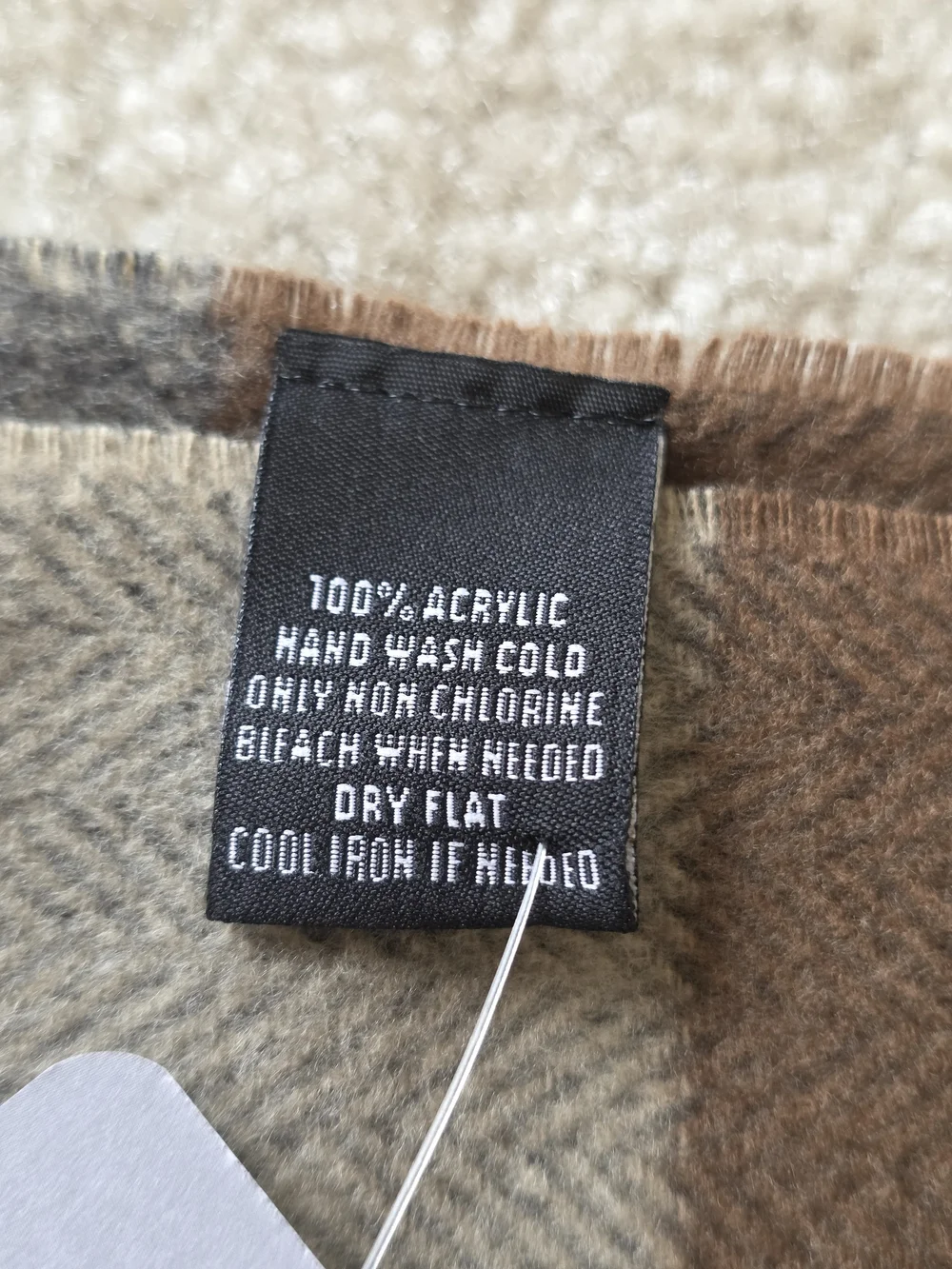 Fraas Men's Striped Wool-Blend Scarf in Black, Brown & Cream